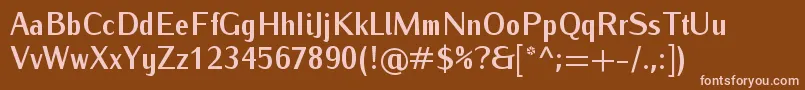 Czcionka IwonacondBold – różowe czcionki na brązowym tle