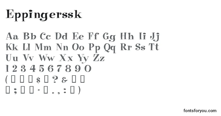 A fonte Eppingerssk – alfabeto, números, caracteres especiais