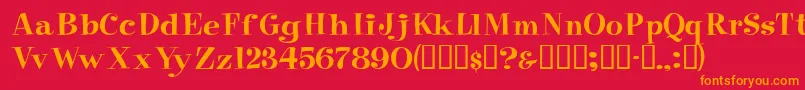 フォントEppingerssk – 赤い背景にオレンジの文字