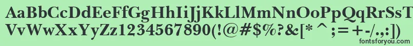 BaskervilleWin95btBold-Schriftart – Schwarze Schriften auf grünem Hintergrund