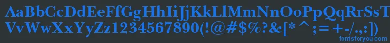 Шрифт BaskervilleWin95btBold – синие шрифты на чёрном фоне