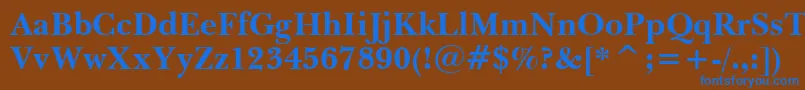 BaskervilleWin95btBold Font – Blue Fonts on Brown Background