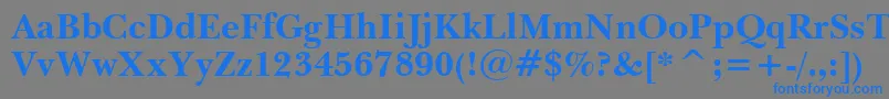 BaskervilleWin95btBold-fontti – siniset fontit harmaalla taustalla