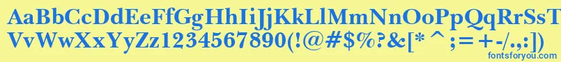 Шрифт BaskervilleWin95btBold – синие шрифты на жёлтом фоне