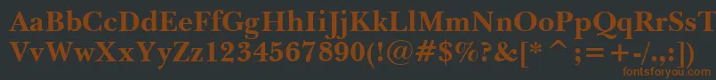 BaskervilleWin95btBold Font – Brown Fonts on Black Background