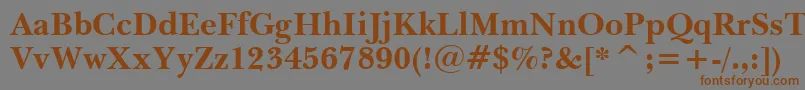 BaskervilleWin95btBold-fontti – ruskeat fontit harmaalla taustalla