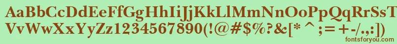BaskervilleWin95btBold-fontti – ruskeat fontit vihreällä taustalla