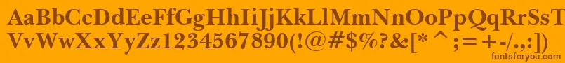 BaskervilleWin95btBold Font – Brown Fonts on Orange Background