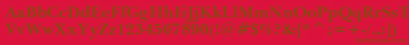 BaskervilleWin95btBold Font – Brown Fonts on Red Background