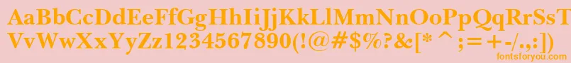 BaskervilleWin95btBold Font – Orange Fonts on Pink Background