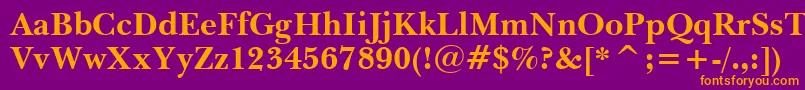 BaskervilleWin95btBold Font – Orange Fonts on Purple Background