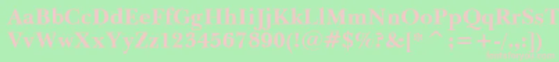 Czcionka BaskervilleWin95btBold – różowe czcionki na zielonym tle
