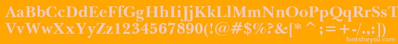 BaskervilleWin95btBold Font – Pink Fonts on Orange Background