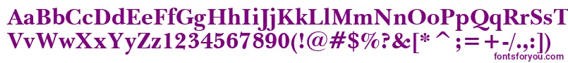 Czcionka BaskervilleWin95btBold – fioletowe czcionki na białym tle
