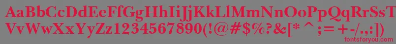 Шрифт BaskervilleWin95btBold – красные шрифты на сером фоне