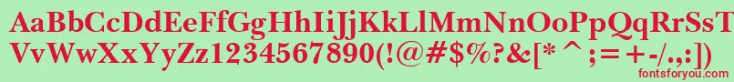 Шрифт BaskervilleWin95btBold – красные шрифты на зелёном фоне