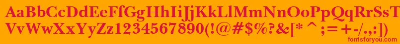 Шрифт BaskervilleWin95btBold – красные шрифты на оранжевом фоне