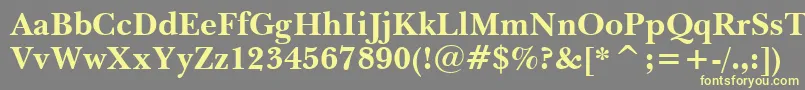 BaskervilleWin95btBold-fontti – keltaiset fontit harmaalla taustalla