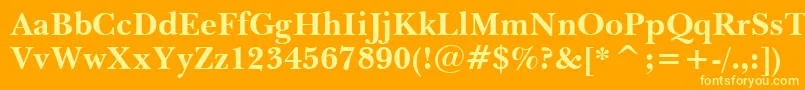 フォントBaskervilleWin95btBold – オレンジの背景に黄色の文字