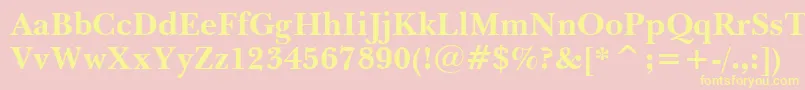 Шрифт BaskervilleWin95btBold – жёлтые шрифты на розовом фоне