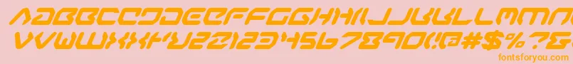 フォントAirstripOneItalic – オレンジの文字がピンクの背景にあります。