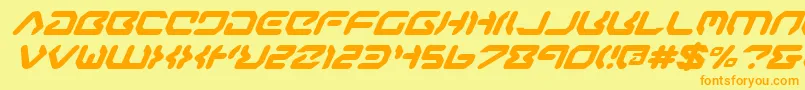 Police AirstripOneItalic – polices orange sur fond jaune