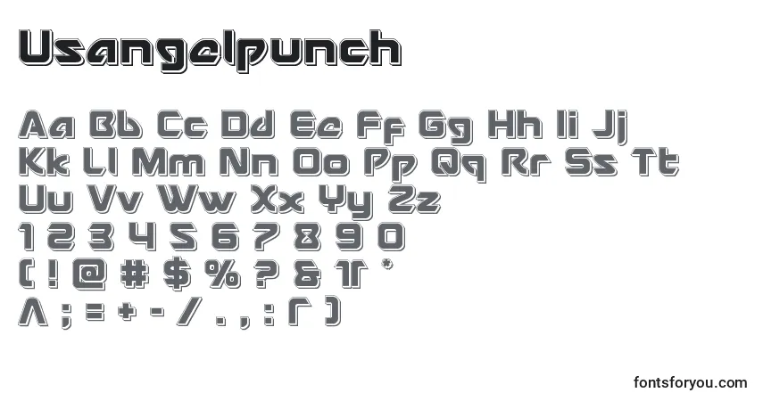Police Usangelpunch - Alphabet, Chiffres, Caractères Spéciaux