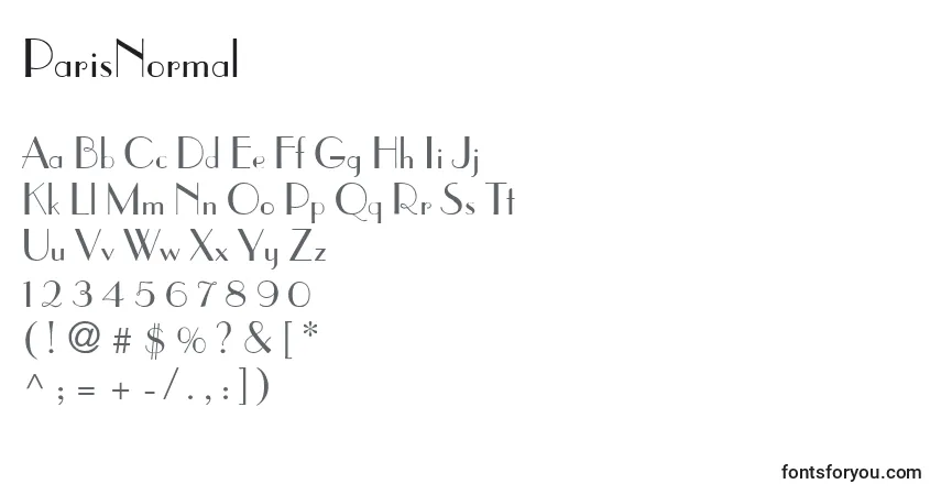 ParisNormal-fontti – aakkoset, numerot, erikoismerkit