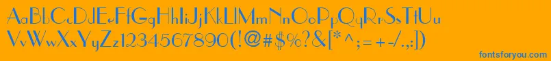 ParisNormal Font – Blue Fonts on Orange Background
