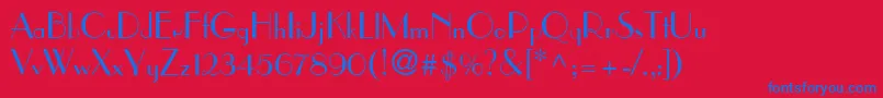 ParisNormal Font – Blue Fonts on Red Background