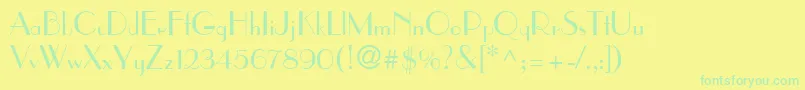 ParisNormal Font – Green Fonts on Yellow Background