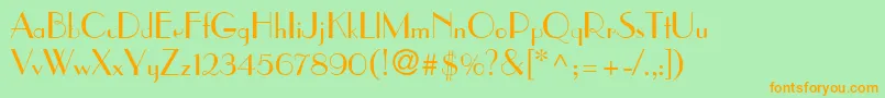 ParisNormal Font – Orange Fonts on Green Background