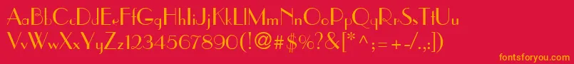 ParisNormal Font – Orange Fonts on Red Background