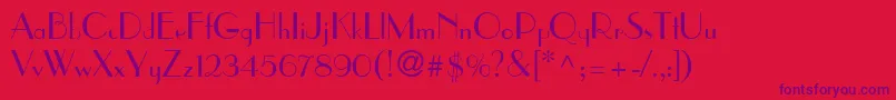 ParisNormal-Schriftart – Violette Schriften auf rotem Hintergrund