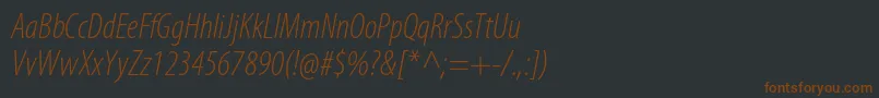 MyriadproLightcondit Font – Brown Fonts on Black Background