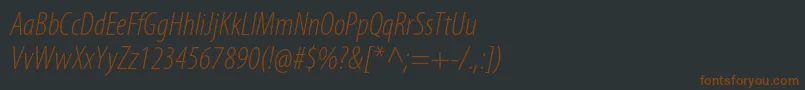 Шрифт MyriadproLightcondit – коричневые шрифты на чёрном фоне