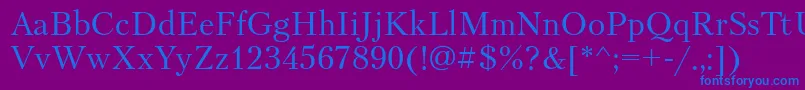 Ptr55C Font – Blue Fonts on Purple Background