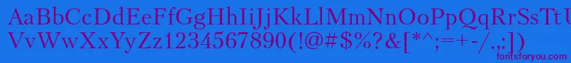 Ptr55C Font – Purple Fonts on Blue Background