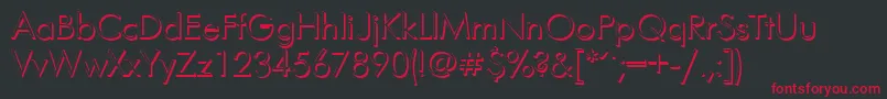 Futurisvolumectt Font – Red Fonts on Black Background
