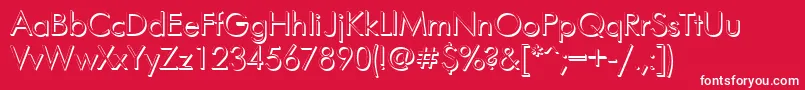 Futurisvolumectt-Schriftart – Weiße Schriften auf rotem Hintergrund