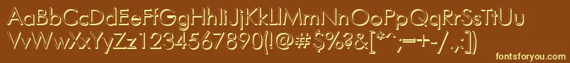 Fonte Futurisvolumectt – fontes amarelas em um fundo marrom
