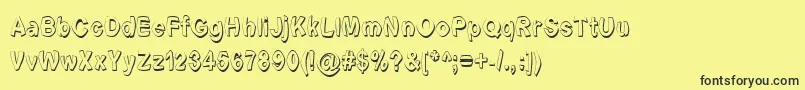 Fonte Fontformerlyknownasfont – fontes pretas em um fundo amarelo