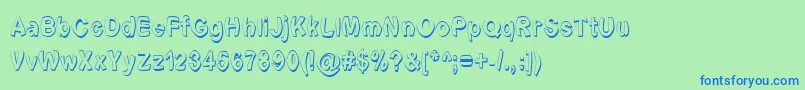 Fonte Fontformerlyknownasfont – fontes azuis em um fundo verde