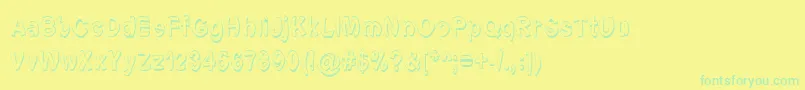 Fonte Fontformerlyknownasfont – fontes verdes em um fundo amarelo