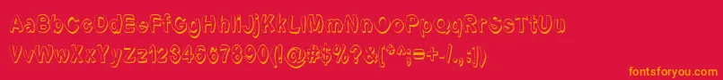 Fonte Fontformerlyknownasfont – fontes laranjas em um fundo vermelho