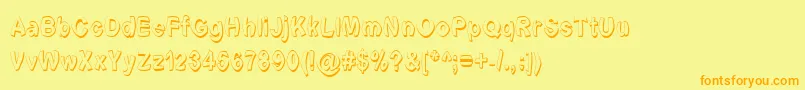 フォントFontformerlyknownasfont – オレンジの文字が黄色の背景にあります。