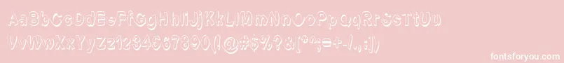 Fonte Fontformerlyknownasfont – fontes brancas em um fundo rosa