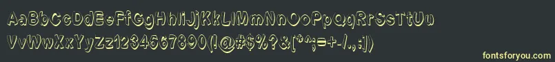 Шрифт Fontformerlyknownasfont – жёлтые шрифты на чёрном фоне
