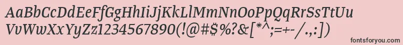 TangerserifnarrowItalic Font – Black Fonts on Pink Background