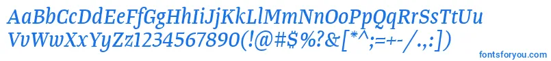 TangerserifnarrowItalic Font – Blue Fonts on White Background